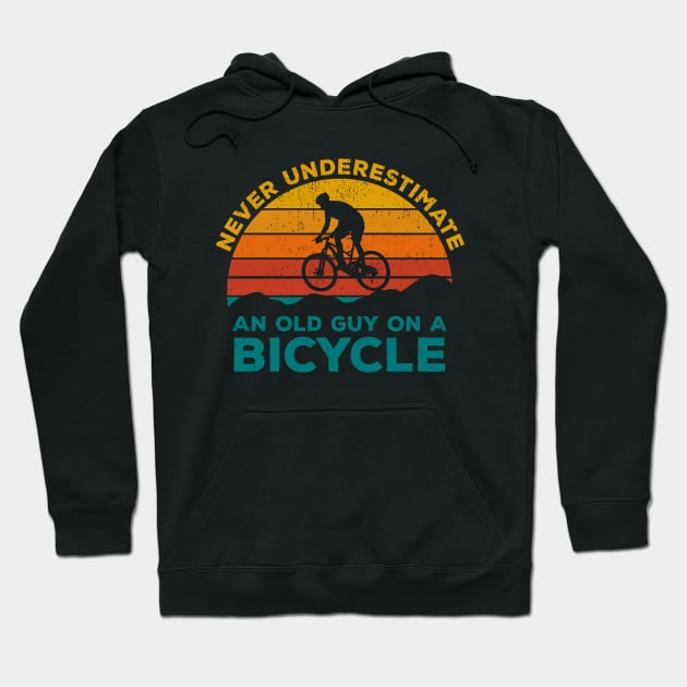Never Underestimate An old Guy On A Bicycle - Christmas Gift Idea Hoodie by Zen Cosmos Official